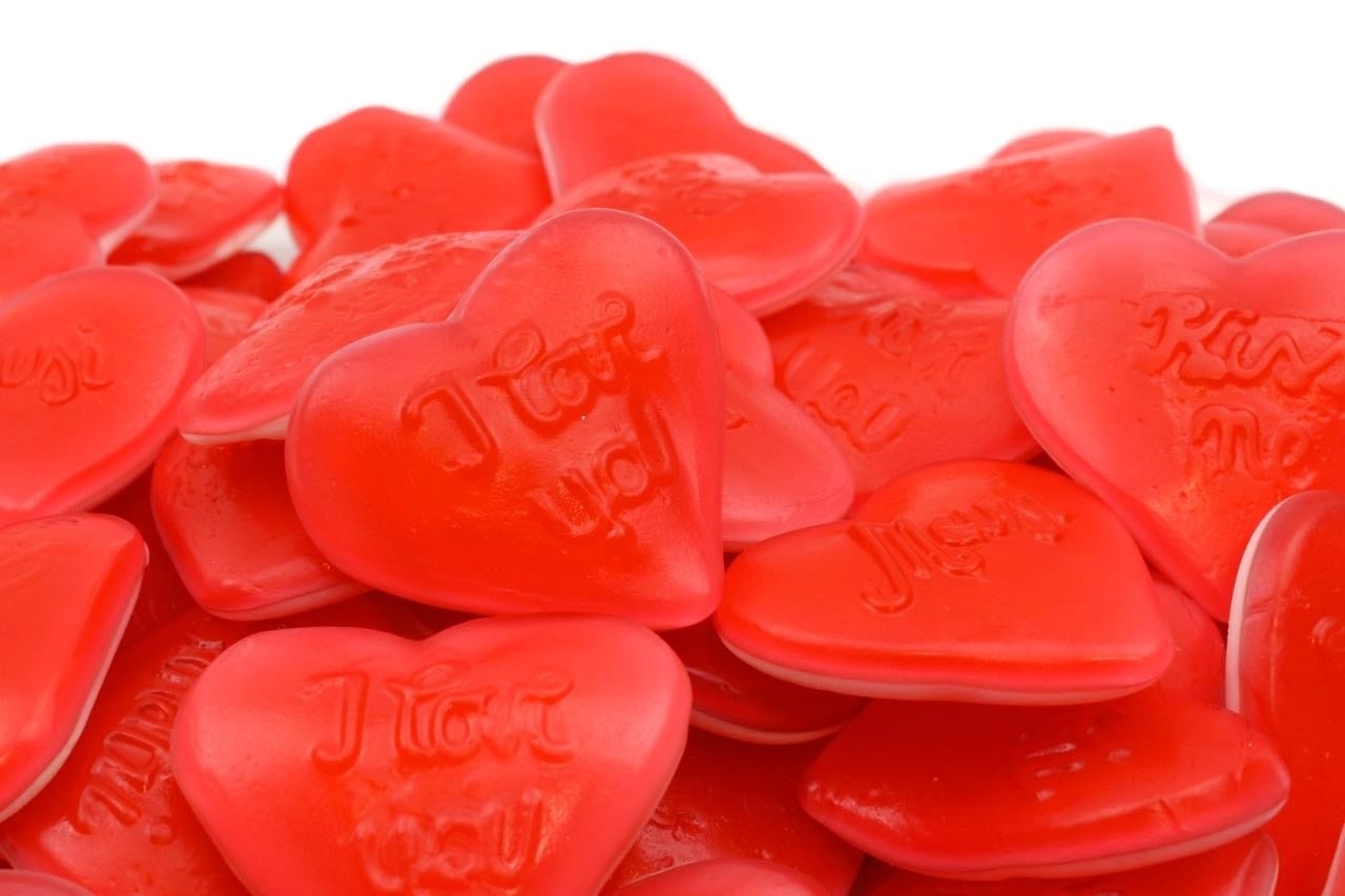 CARAMELLE GOMMOSE CUORE BICOLORE CONFEZIONE 100GR - Dolci pensieri gift