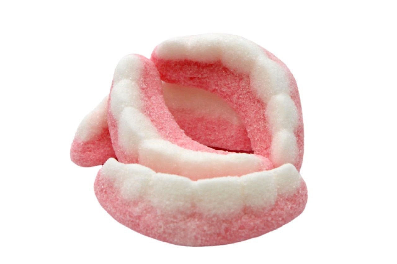 CARAMELLE GOMMOSE DENTIERA BICOLORE zuccherata frizzante CONFEZIONE DA 100GR - Dolci pensieri gift