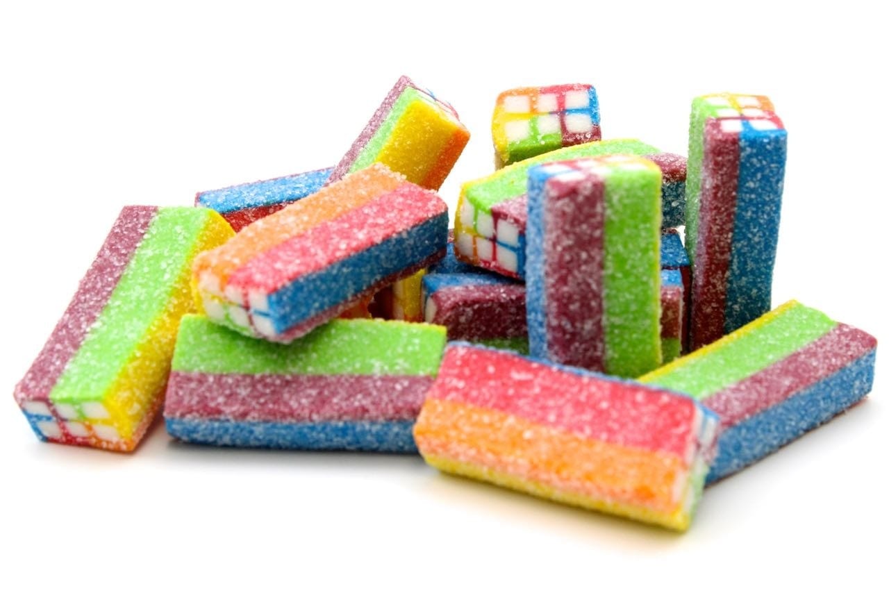 CARAMELLE GOMMOSE MATTONCINI ZUCCHERATI CONFEZIONE 100GR - Dolci pensieri gift