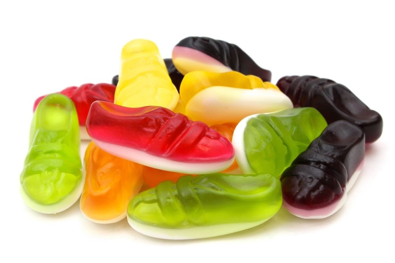 CARAMELLE GOMMOSE SCARPETTE COLORATE FRUTTA CONFEZIONE 100GR - Dolci pensieri gift