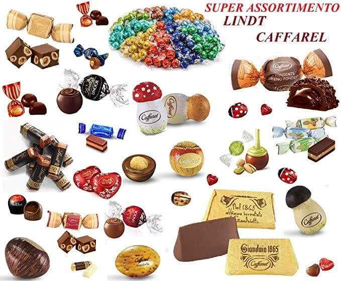 CIOCCOLATINI MIX CIOCCOLATO LATTE FONDENTE CAFFAREL LINDT 500gr ASSORTIMENTO MISTO GUSTI - Dolci pensieri gift
