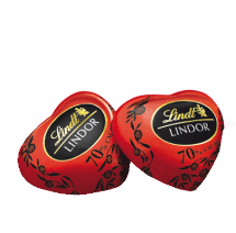 SAN VALENTINO Cioccolatino Lindt Lindor Cuore Rosso Cioccolato Fondente Confezione 100 g - Dolci pensieri gift