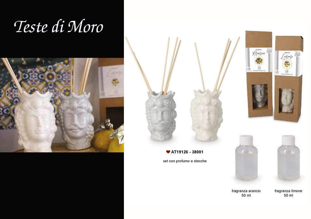 Collezione Teste di Moro Profumatore Bomboniere Assortiti in Porcellana 5 cm - Dolci pensieri gift