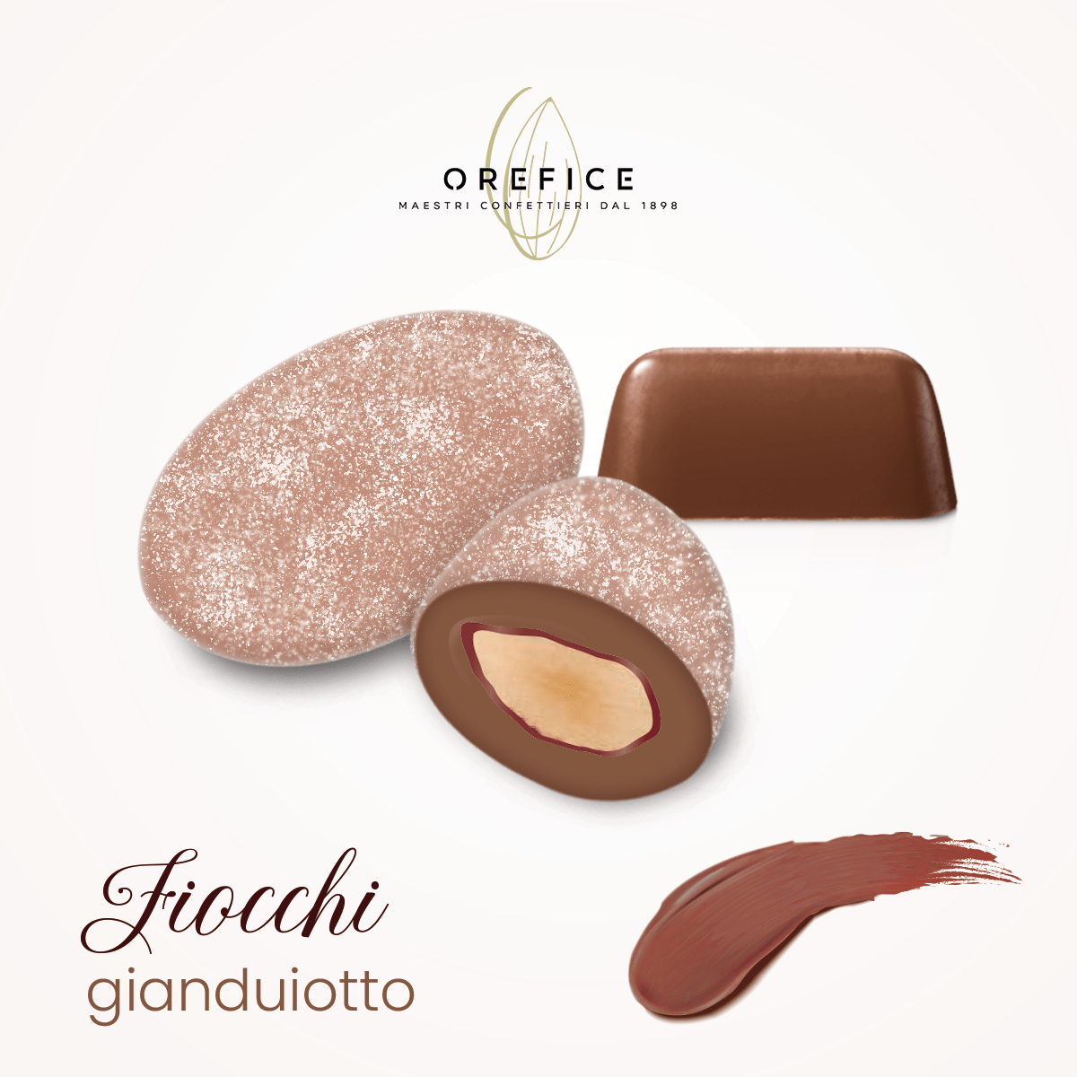 Confetti Fiocchi con Zucchero a Velo e Mandorla Tostata Marrone Giaduiotto 900g - Dolci pensieri gift