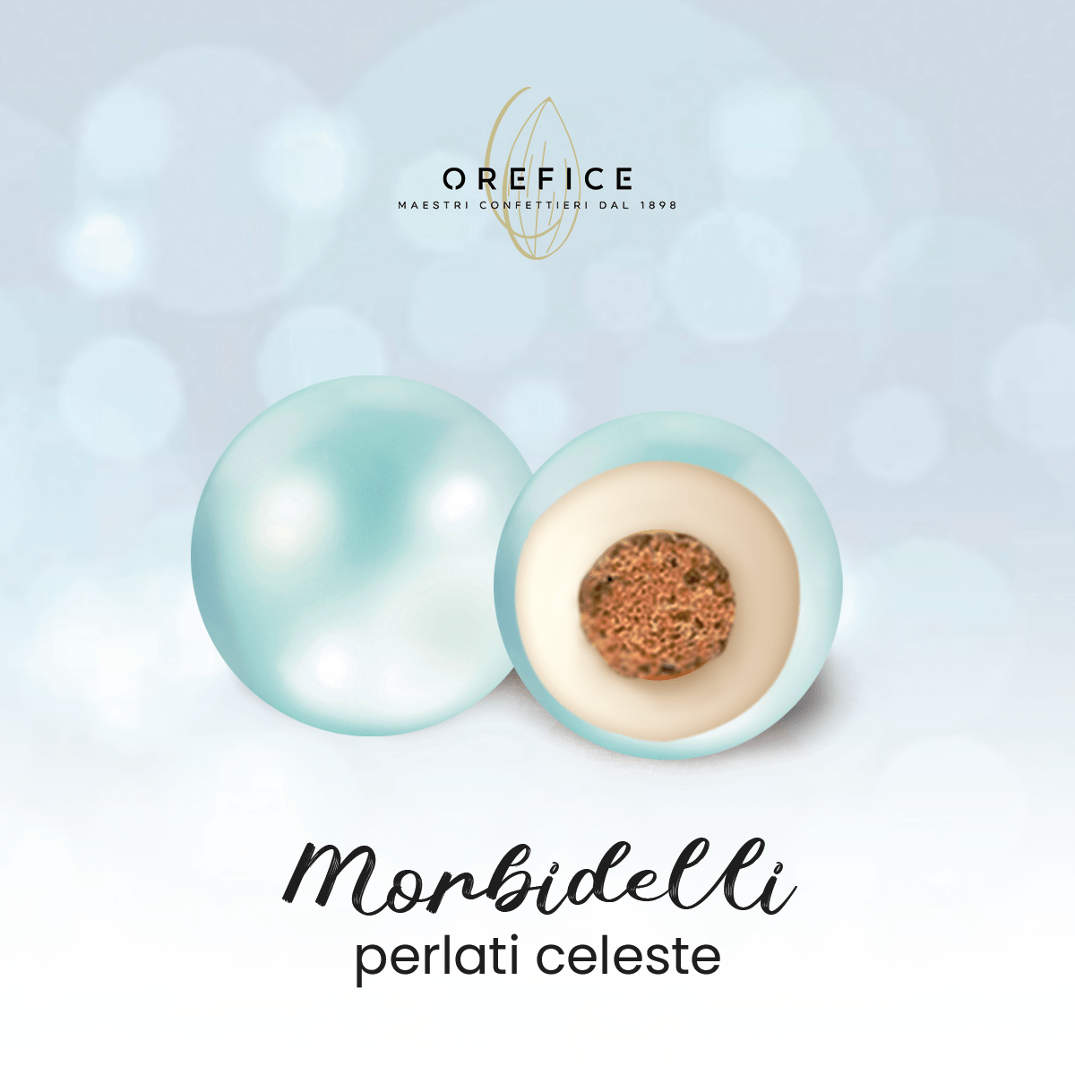 CONFETTI PERLATI CON INTERNO CIOCCOLATO E CEREALE FRIABILE AZZURRO 900gr - Dolci pensieri gift