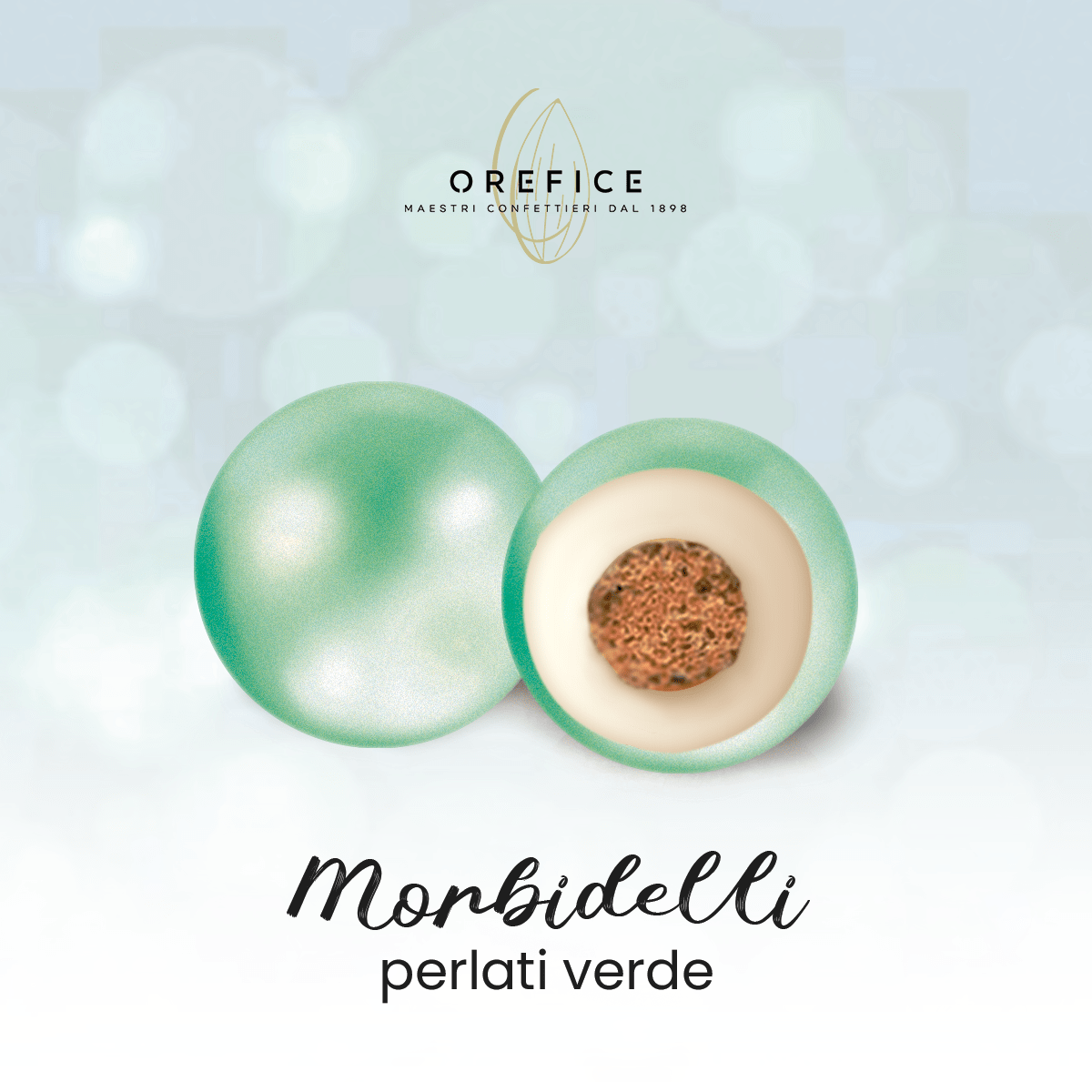 CONFETTI PERLATI CON INTERNO CIOCCOLATO E CEREALE FRIABILE Verde 900gr - Dolci pensieri gift