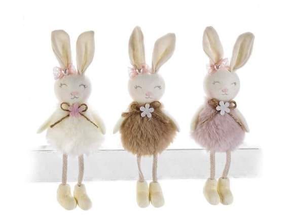 Coniglietto gambelunghe morbido pelo da appoggiare - Dolci pensieri gift