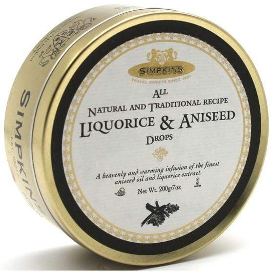 Simpkins Liquorice & Aniseed Drops Liquirizia e Anice Caramelle in lattina 200gr - Dolci pensieri gift