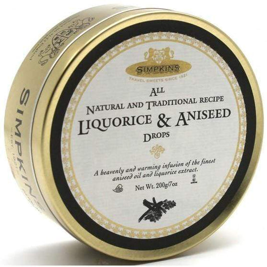 Simpkins Liquorice & Aniseed Drops Liquirizia e Anice Caramelle in lattina 200gr - Dolci pensieri gift