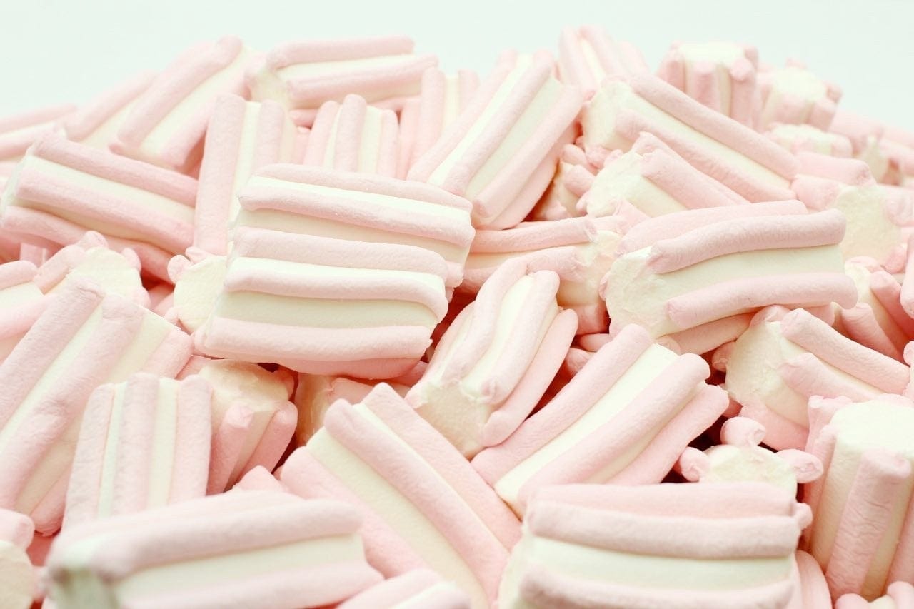 Copia del CARAMELLE GOMMOSE MARSHMALLOW STRIATO BIANCO ROSA CONFEZIONE DA 100GR - Dolci pensieri gift