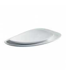 Set 2 piatti in ceramica bianca , piatto grande 36cm , piatto piccolo 29cm - Dolci pensieri gift