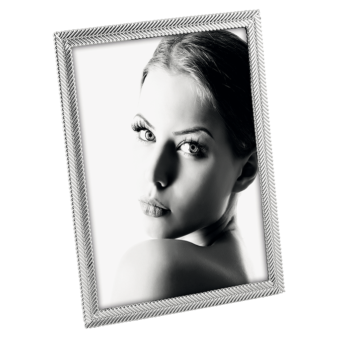 Cornice argentata in metallo 13 x 18 cm effetto intrecciato - Dolci pensieri gift