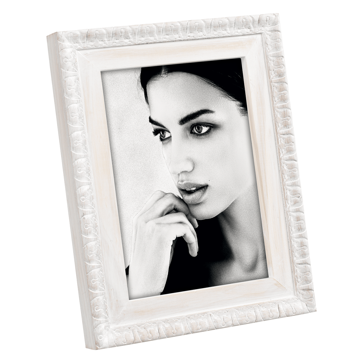 Cornice portafoto boho chic in legno bianco 13 x 18 cm decorazione tulipani - Dolci pensieri gift