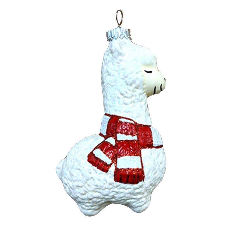 Decorazione Albero di Natale in vetro LAMA BIANCO CON SCIARPA 11x7 cm - Dolci pensieri gift