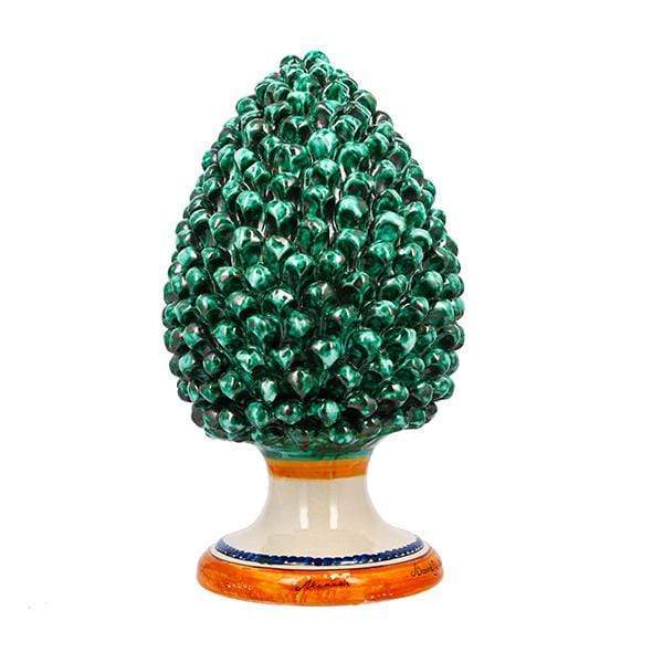 Decorazione Pigna Media Verde con base decorata 40 cm - Dolci pensieri gift