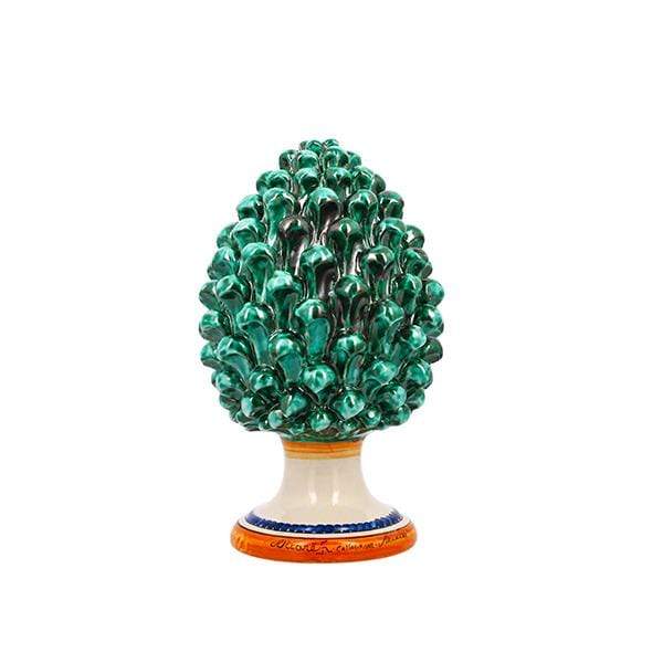 Decorazione Pigna Piccola Verde con base decorata 30 cm - Dolci pensieri gift
