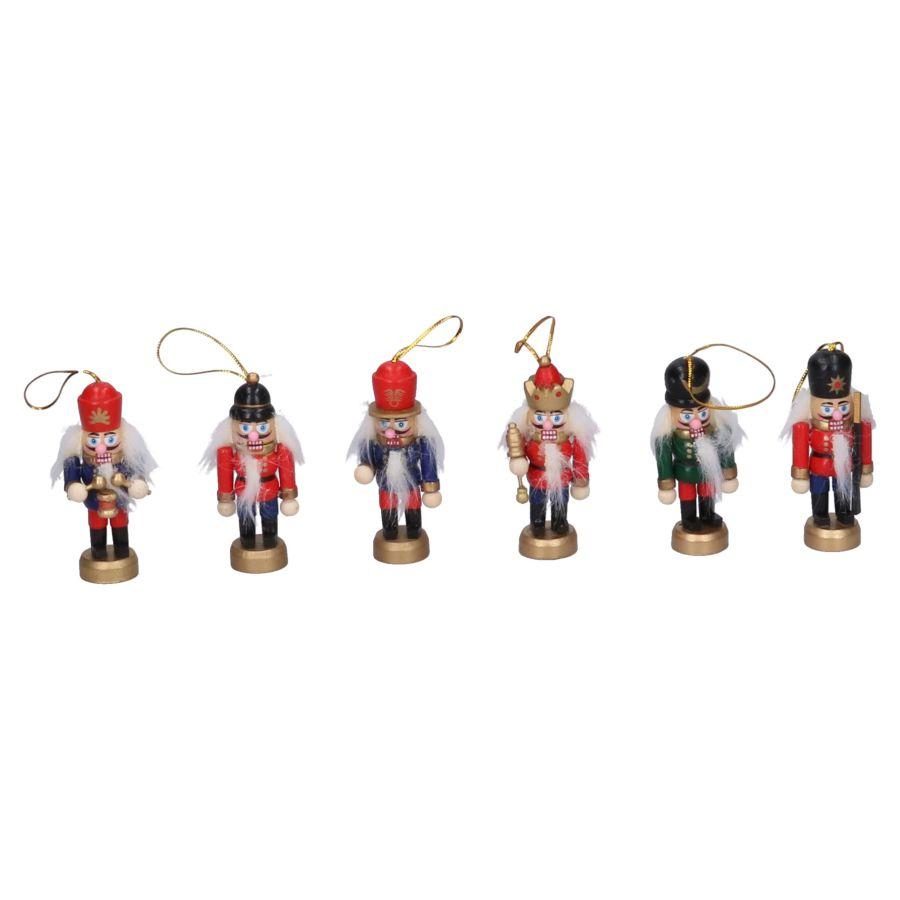 Decorazioni albero di Natale Confezione da 6 Soldatini assortiti Nutcracker 8 cm - Dolci pensieri gift