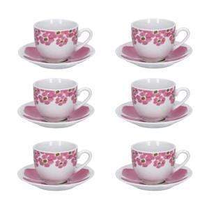 Gallipoli Set 6 Tazzine da Caffè con Piattino in Porcellana - Dolci pensieri gift