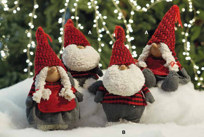 Gnomo Lettera A fermaporta con cappello a punta rosso Natalizio h 31 - Dolci pensieri gift