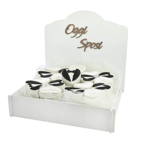 KIT BOMBONIERA " OGGI SPOSI " +48 PZ SCATOLA CUORE SPOSO E SPOSA D. 6 H. 4 - Dolci pensieri gift