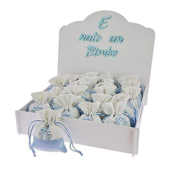 KIT BOMBONIERE " E′ NATO UN BIMBO " + 48 PZ BUSTINA PRINCE CIELO 10X13 - Dolci pensieri gift