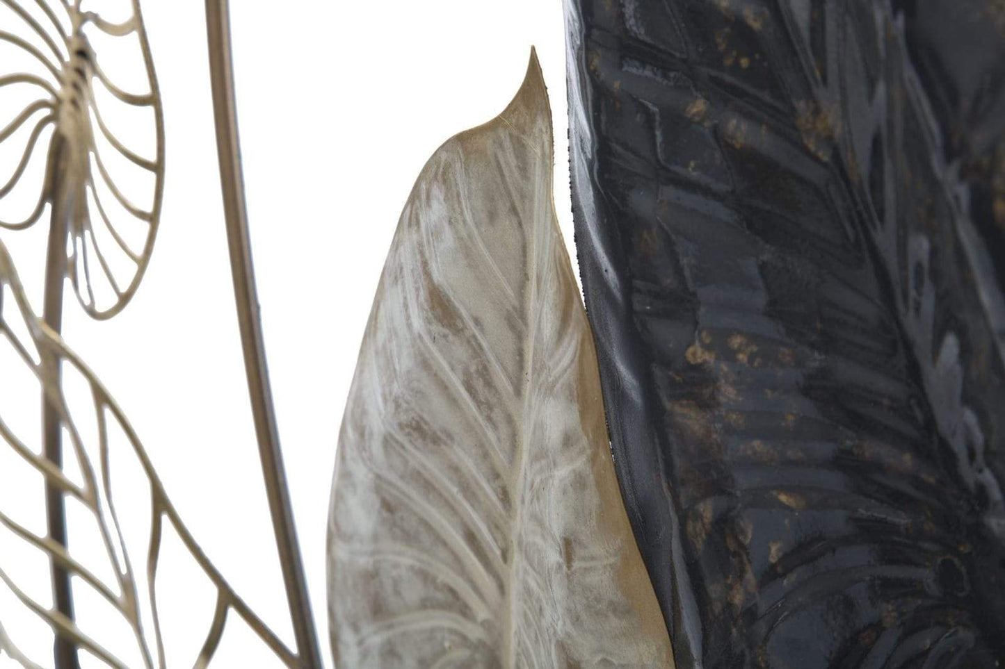 Pannello rettangolare in Ferro con Foglie in metallo 66 X 4,5 X 100 cm - Dolci pensieri gift