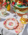 Piatti floreali in carta per feste smerlati stile inglese - Confezione da 12 pezzi - Dolci pensieri gift