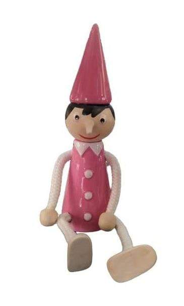 Pinocchio Bomboniera Snodabile In Ceramica Artigianale Colore Rosa 24 cm - Dolci pensieri gift