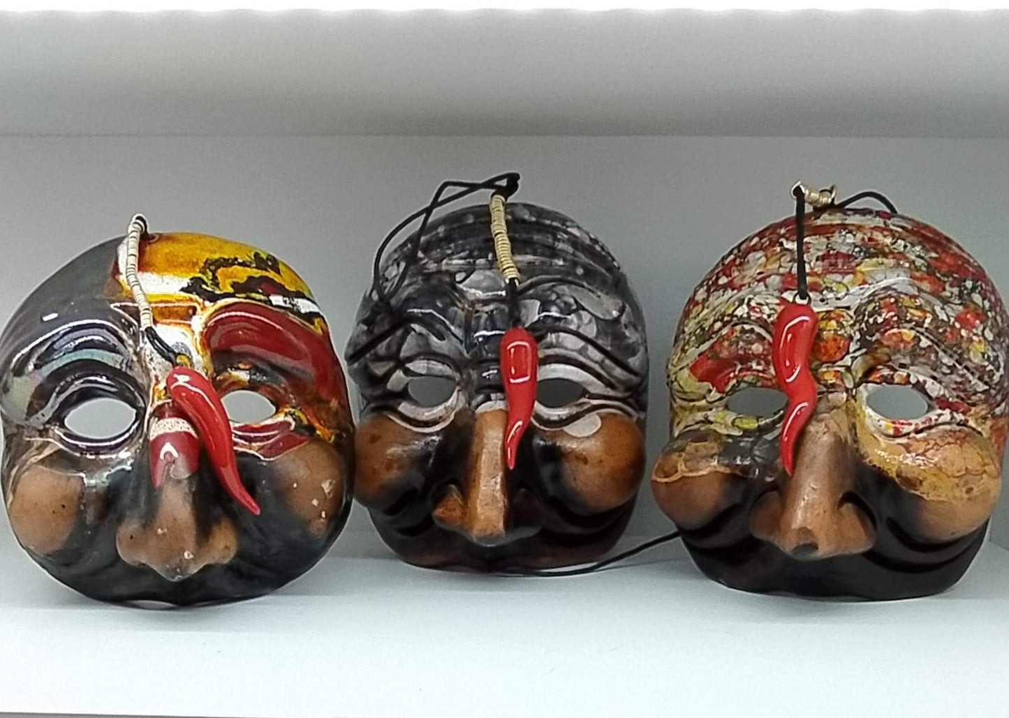 Portafortuna Napoletano Maschera Pulcinella Fantasie Assortite 14 cm - Dolci pensieri gift