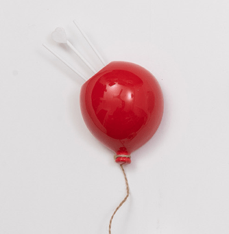 PALLONCINO BOMBONIERA PROFUMATORE IN CERAMICA ROSSO LAUREA COMPLEANNO REGALO - Dolci pensieri gift