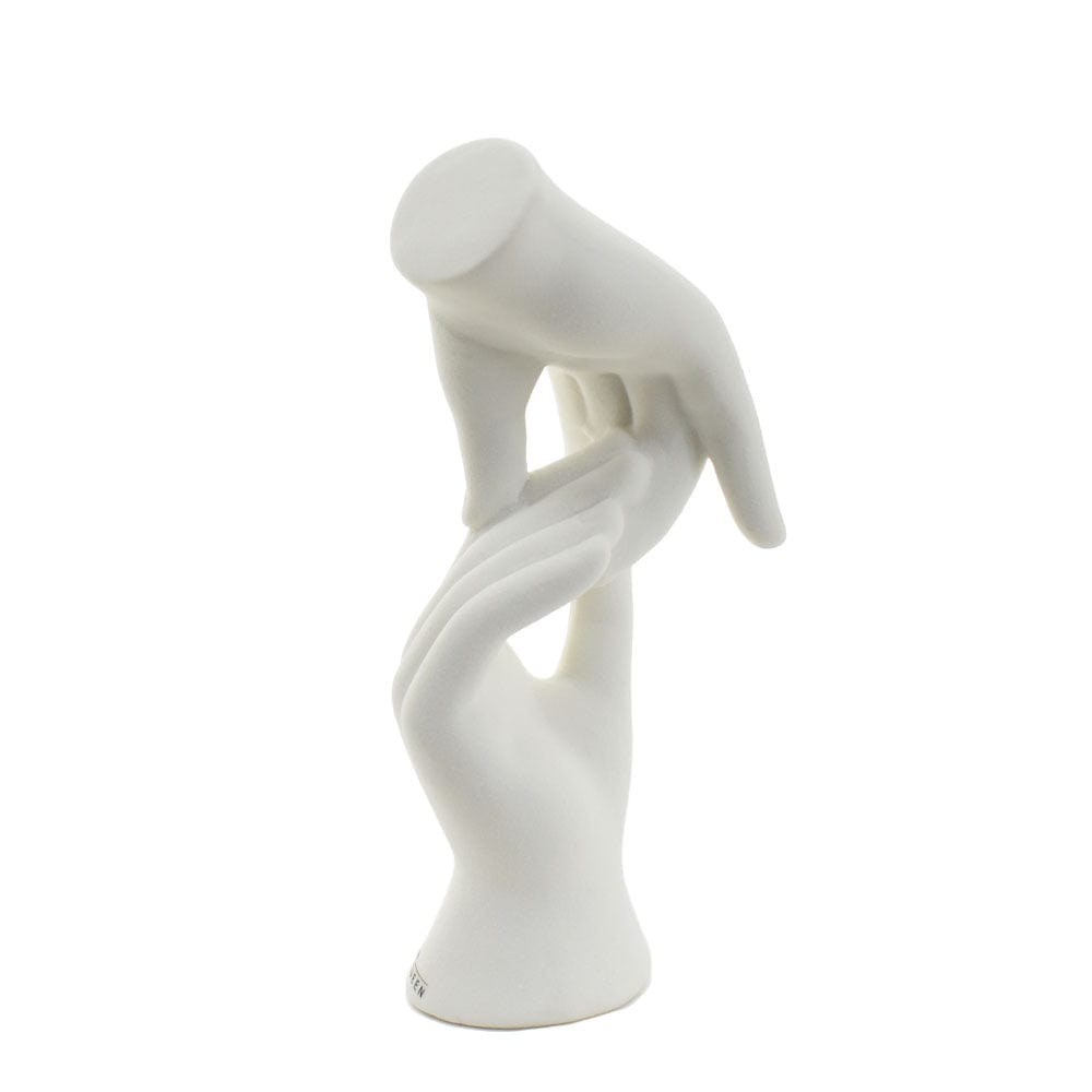 Dolci pensieri gift SCULTURA MANI BIANCHE GRES PORCELLANATO CM 20 MATRIMONIO PROMESSA REGALO