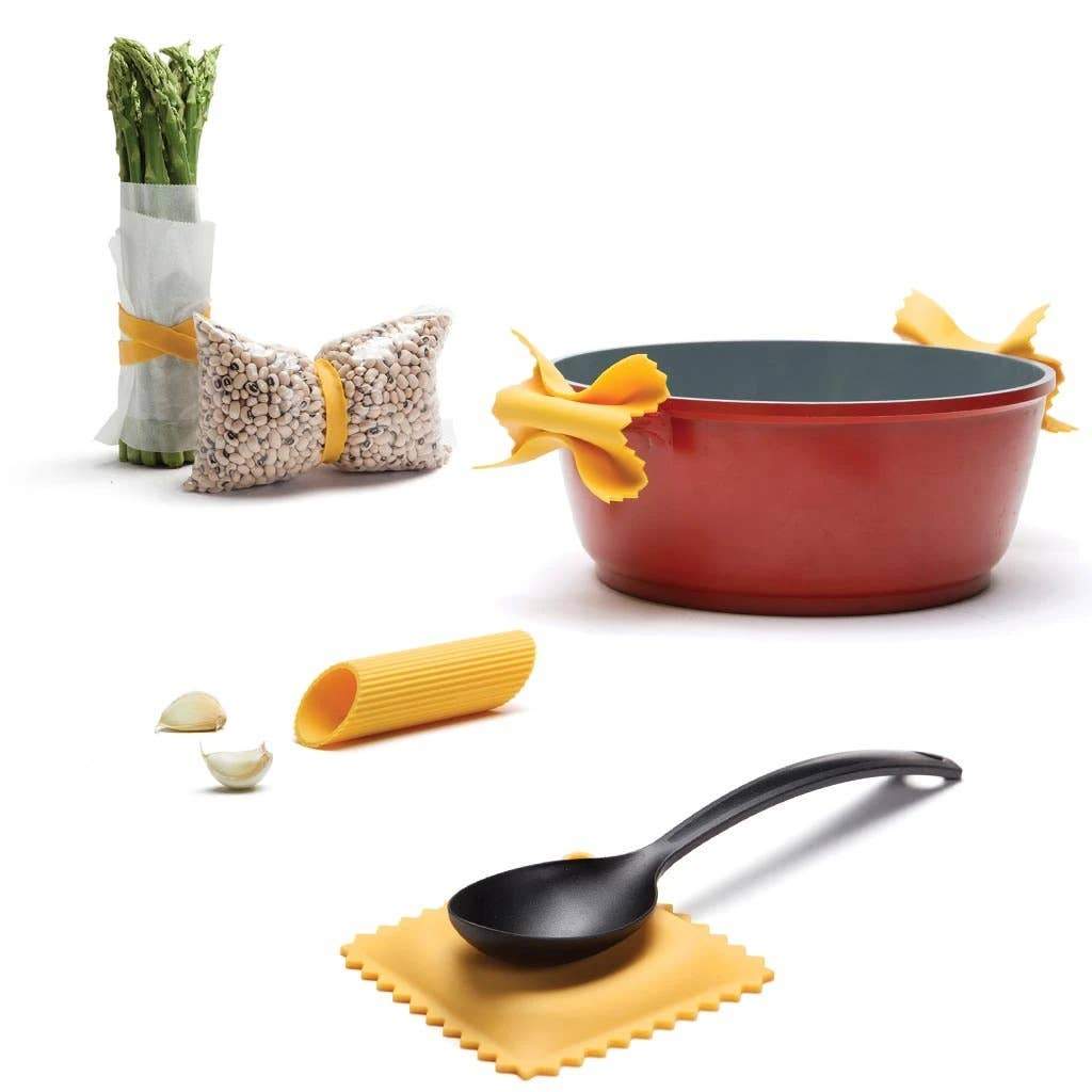 Set impugnature per pentola presina + cucchiaio + pelapatate + elastici - Dolci pensieri gift