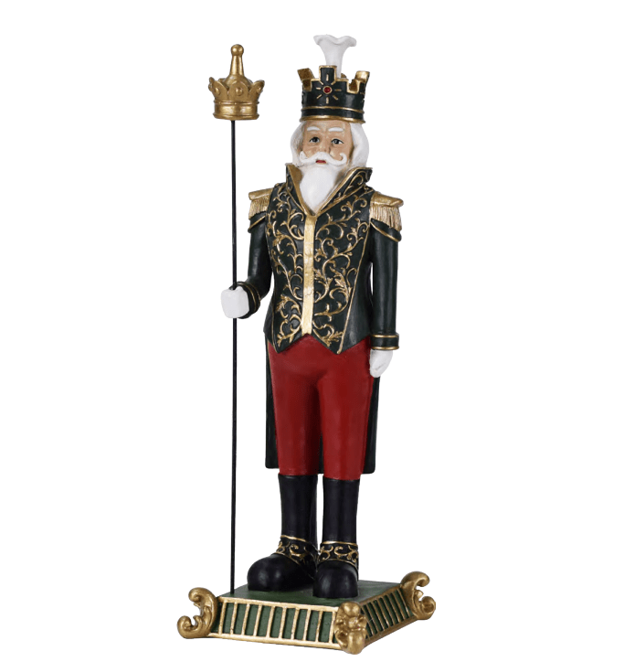 Soldatino schiaccianoci regale 31 cm vestito verde e rosso natalizio - Dolci pensieri gift