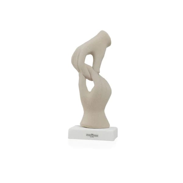 Dolci pensieri gift STATUA MANI SU BASE TORTORA GRES PORCELLANA H.22 Cm MATRIMONIO PROMESSA REGALO