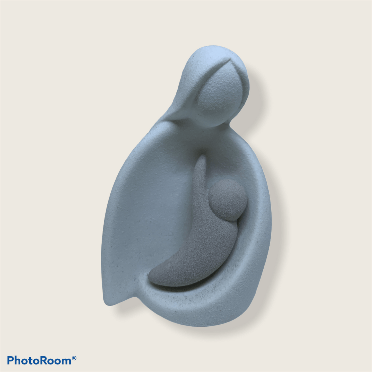 Statuetta sacra famiglia madre-figlio in marmorino 13cm H - Dolci pensieri gift