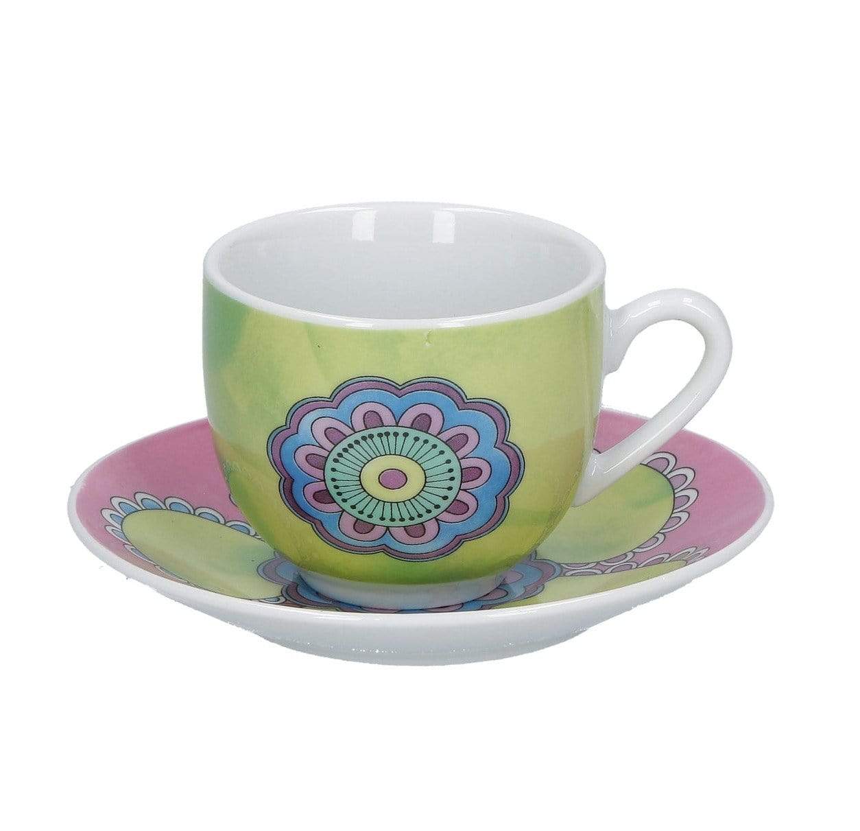 Taormina Set 6 Tazzine da Caffè con Piattino in Porcellana - Dolci pensieri gift