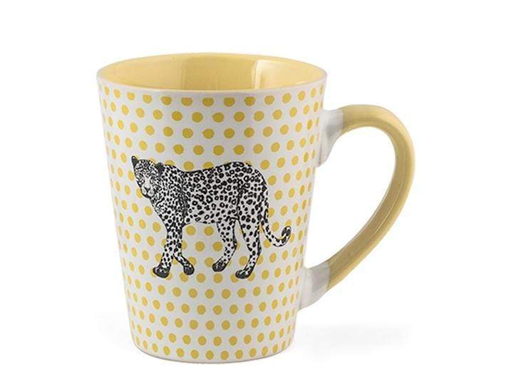 Tazza Mug Colazione Animals LEOPARDO In Ceramica Giallo e Nero 300 cc - Dolci pensieri gift