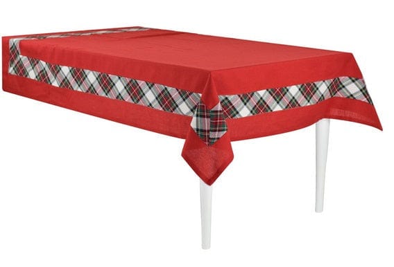 Tovaglia COURMAYEUR bordo tartan BEIGE CON BORDO TARTAN ROSSO - Dolci pensieri gift