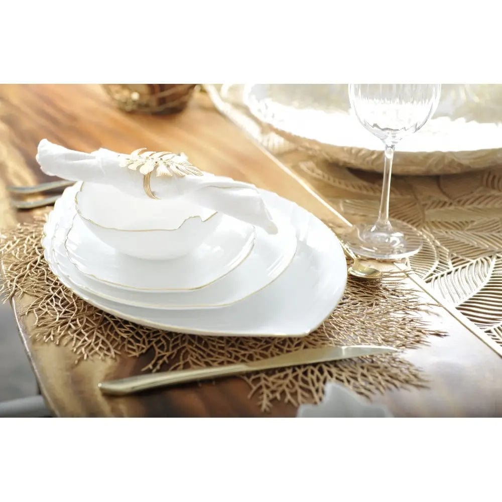 TOVAGLIETTA FOGLIA ORO TAVOLA NATALIZIA SOTTOPIATTO CENTRINO DECORATIVO - Dolci pensieri gift