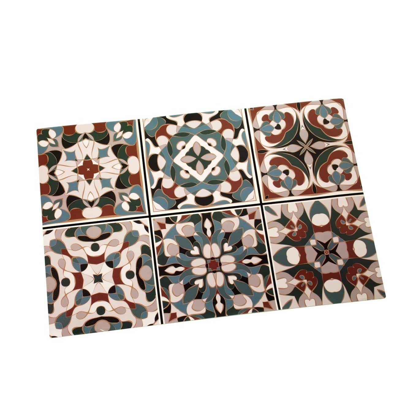 Tovaglietta prima colazione fantasia Verde Rosso mosaico 45x30 cm - Dolci pensieri gift