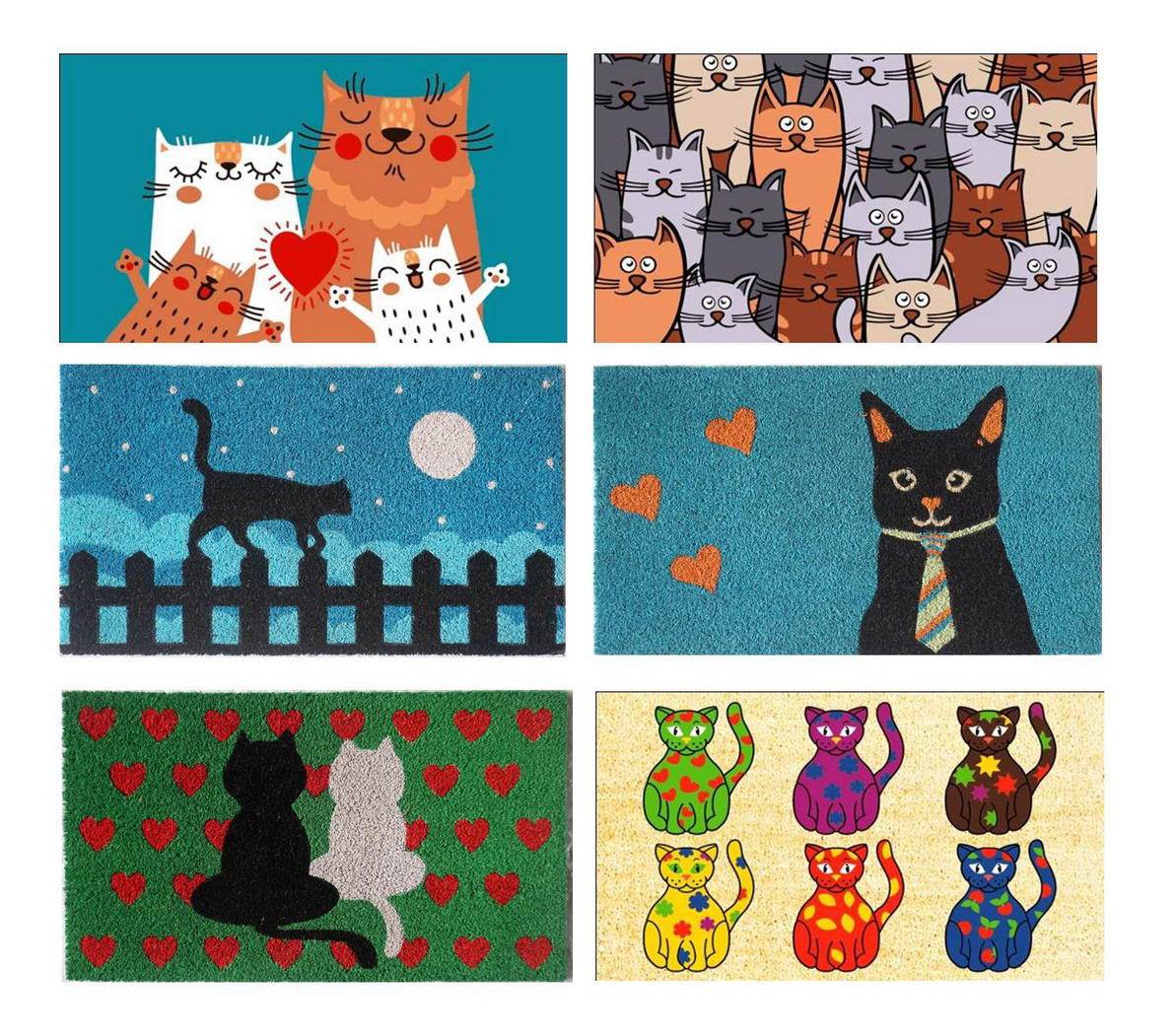 Zerbino Mondo Gatti Fantasie Assortite Colorate 70X40 cm - Dolci pensieri gift