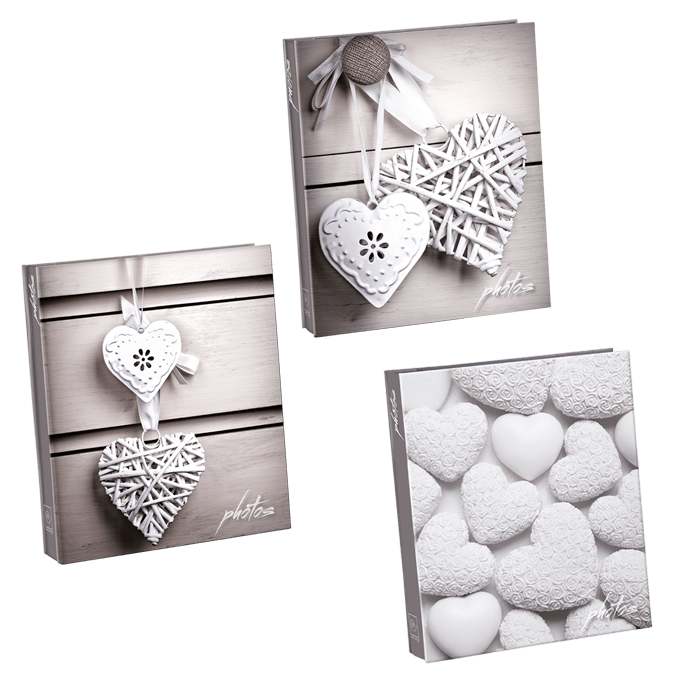 Album portafoto con cuori shabby chic famiglia 13x18 cm 100 foto - Dolci pensieri gift