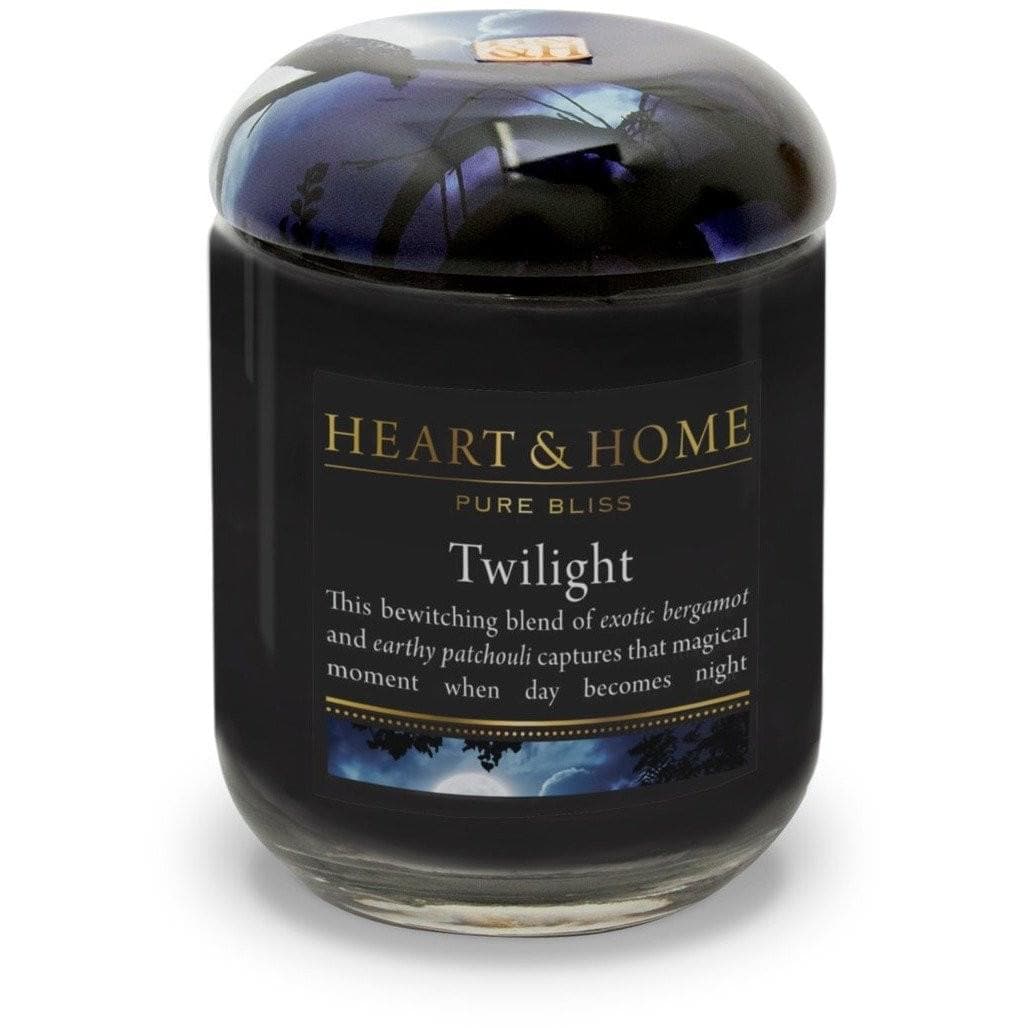 Candela profumata in vetro con coperchio fragranza Twilight 340 gr - Dolci pensieri gift