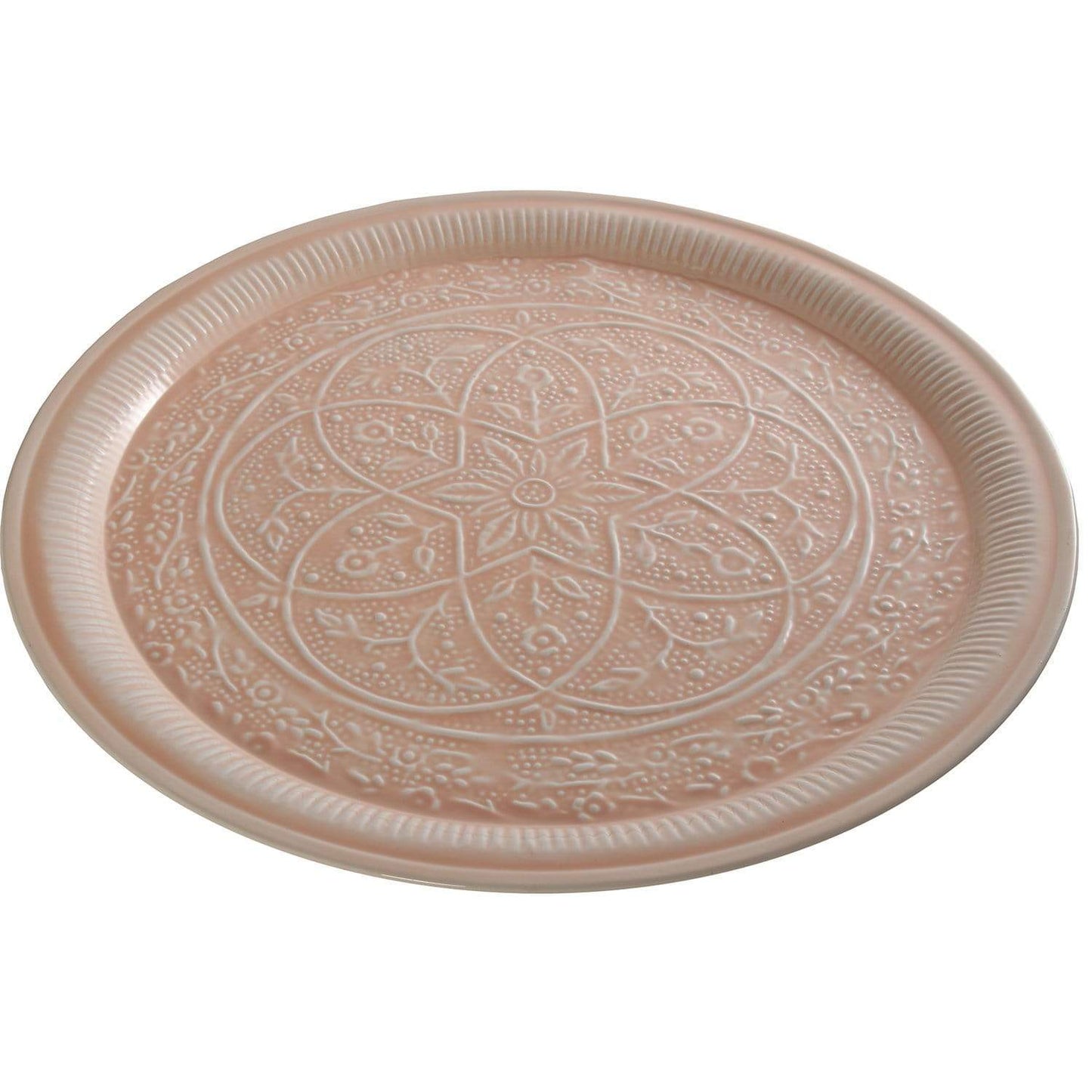 Centrotavola piatto in metallo rosa lavorato decorazione tavola 52 cm - Dolci pensieri gift