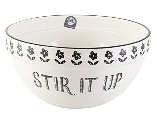 Ciotola in gres color avorio e nero dimensione 20,5X9 cm stile shabby chic - Dolci pensieri gift