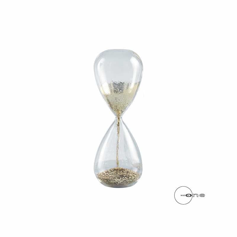 Clessidra in vetro 26 cm con sabbia oro moderna - Dolci pensieri gift