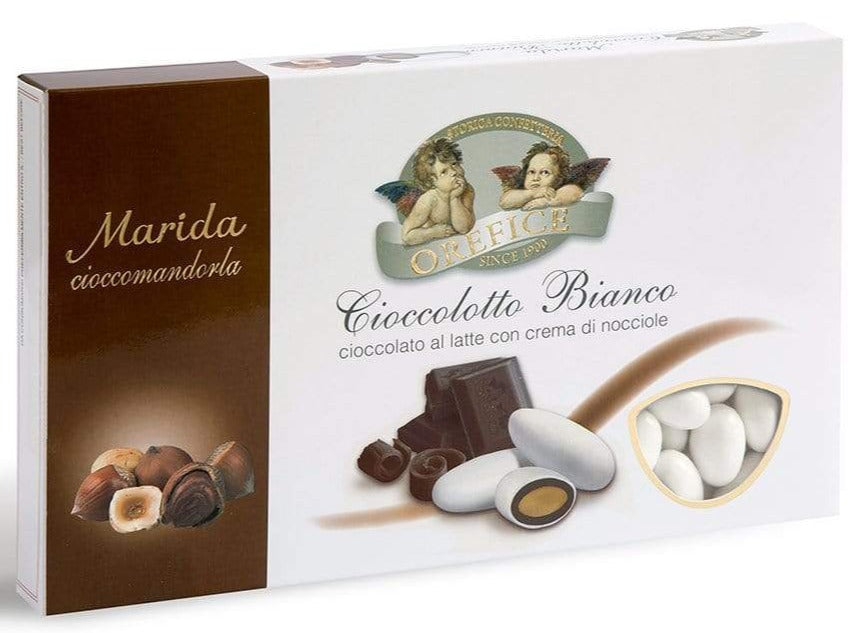 Confetti con mandorla confezione 1 kg gusto CIOCCOLATO BIANCO per confettata QUALITA' TOP - Dolci pensieri gift