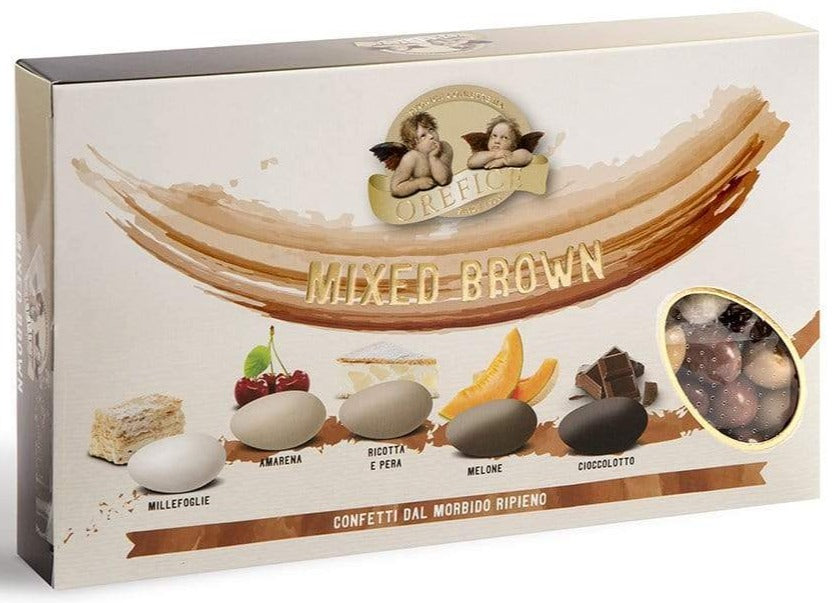 Confetti con mandorla confezione 1 kg gusto MIXED BROWN per confettata QUALITA' TOP - Dolci pensieri gift