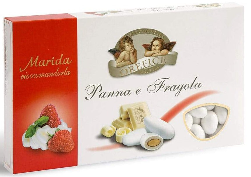Confetti con mandorla confezione 1 kg gusto PANNA E FRAGOLA per confettata QUALITA' TOP - Dolci pensieri gift