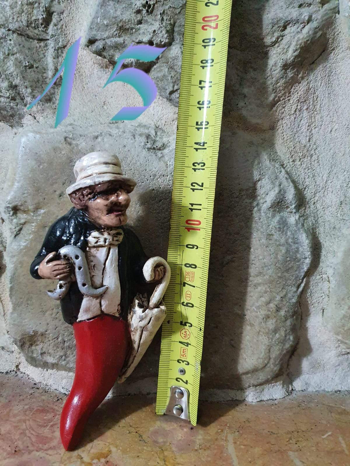 Corno Napoletano portafortuna in Ceramica Artigianale gobbo - Dolci pensieri gift